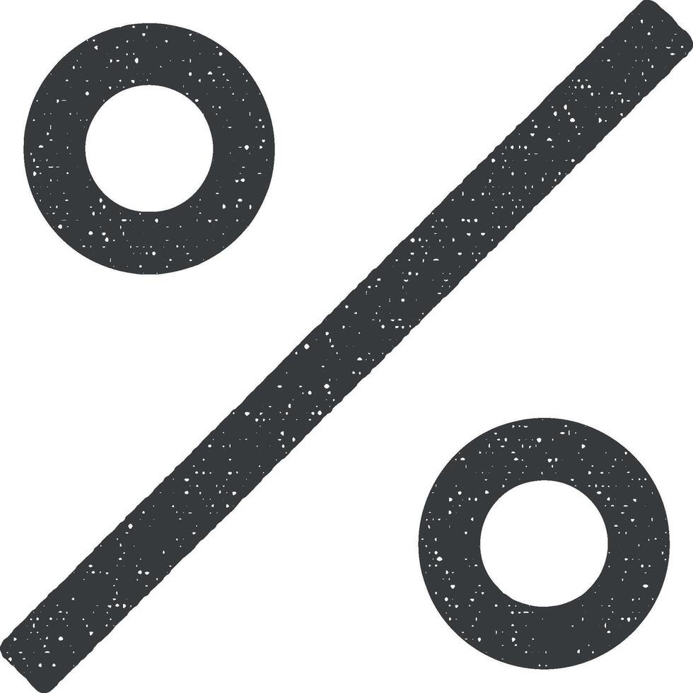 percent sign vector icon illustration with stamp effect