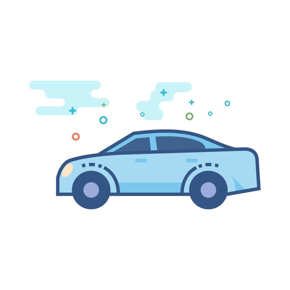 Car icon flat color style vector illustration