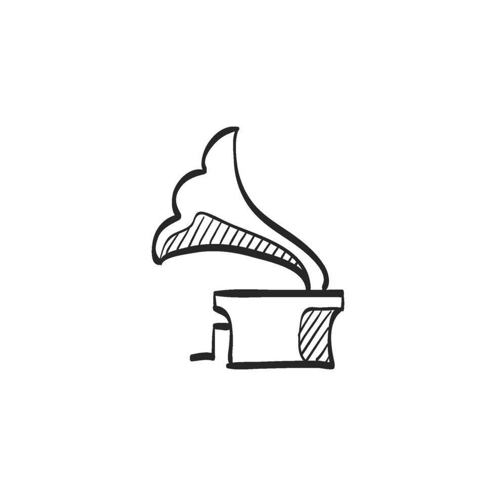 Hand drawn sketch icon gramophone vector
