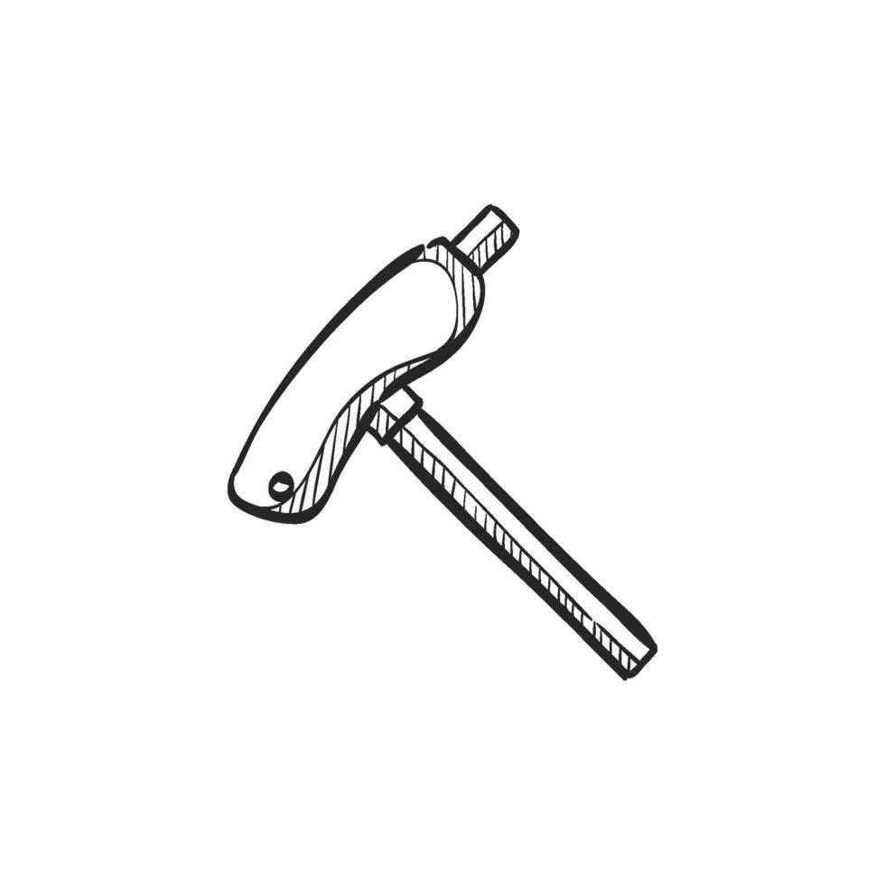 Hand drawn sketch icon allen key vector