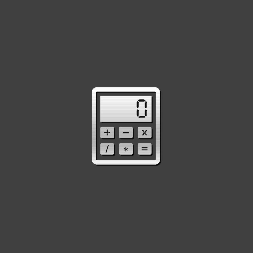 calculadora icono en metálico gris color estilo. calcular electrónico Finanzas vector