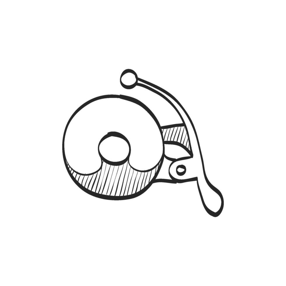 Hand drawn sketch icon bicycle bell vector