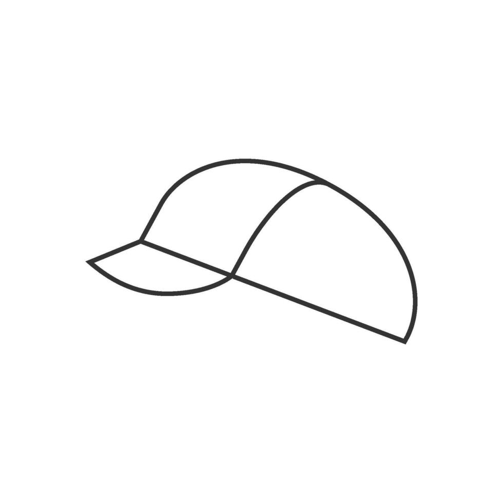 Cycling hat icon in thin outline style vector