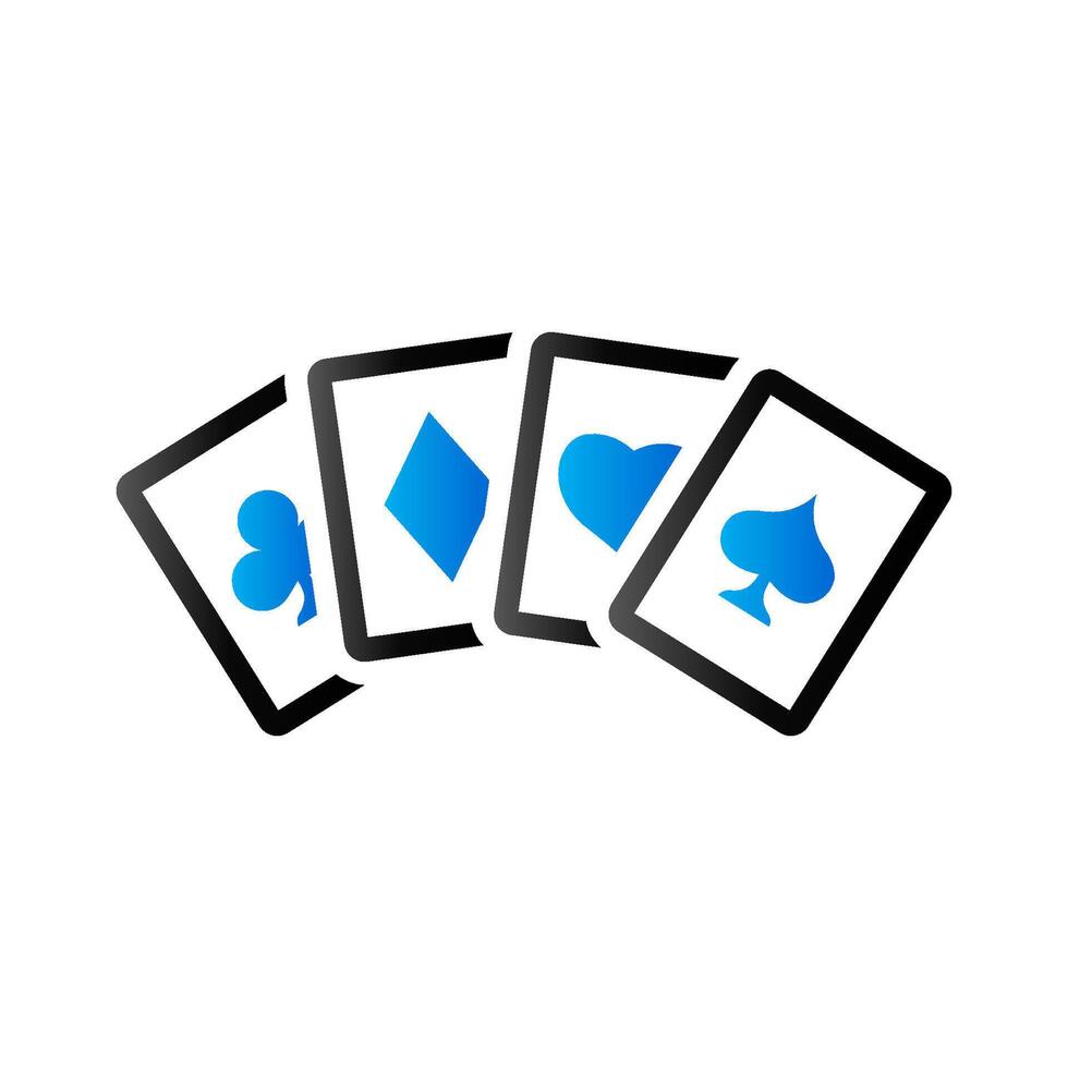 Playing cards icon in duo tone color. Game gambling leisure vector
