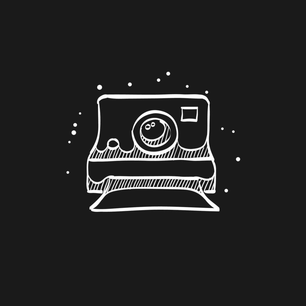 Instant camera doodle sketch illustration vector