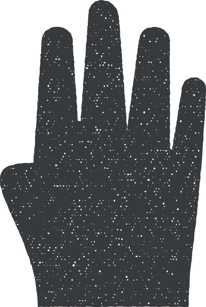 Hand, fingers, gesture vector icon illustration with stamp effect