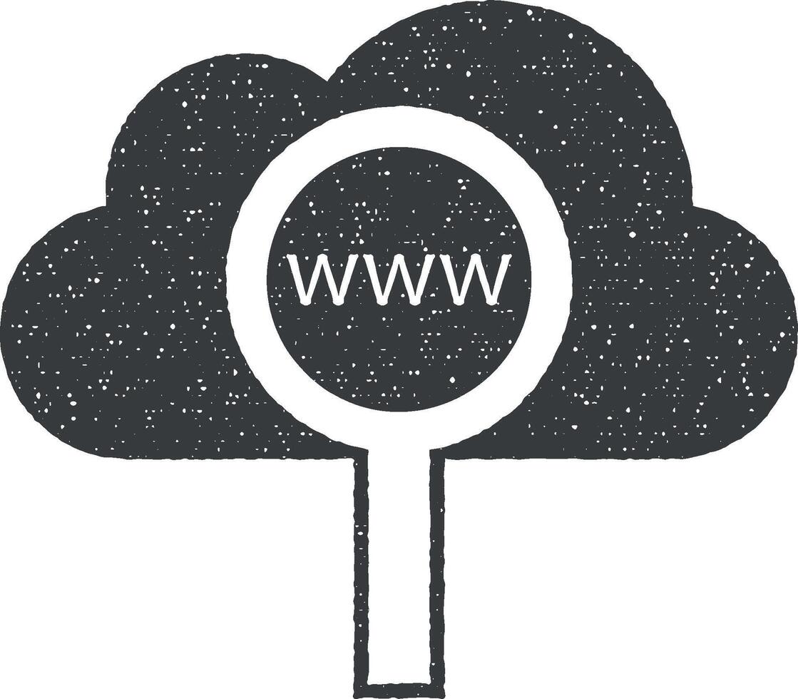 Internet nube vector icono ilustración con sello efecto