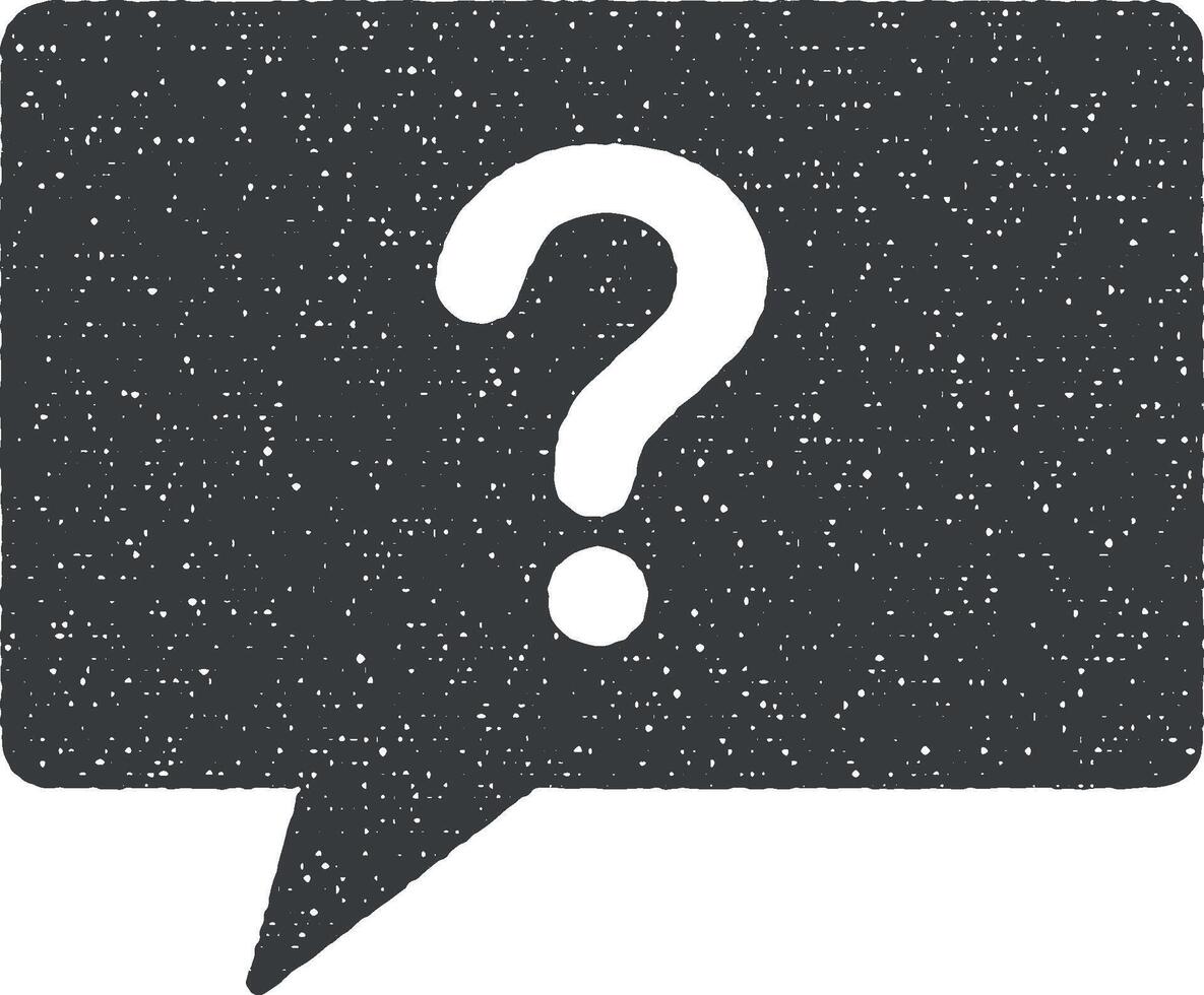 question vector icon illustration with stamp effect
