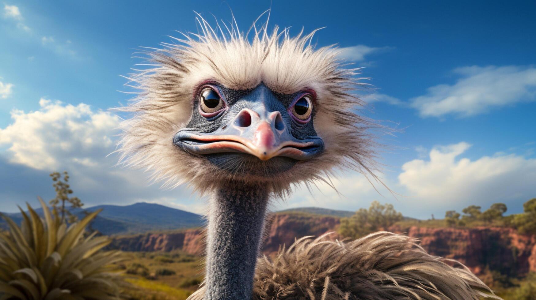 AI generated ostrich high quality image photo