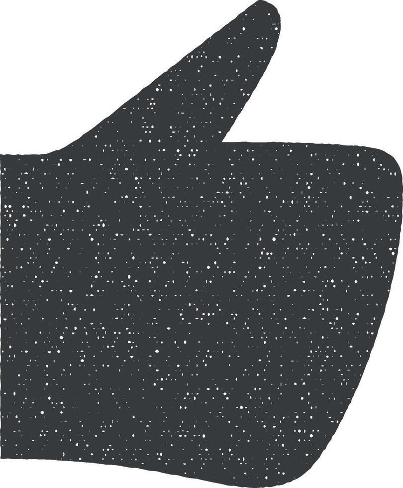 Hand, fingers, gesture, like vector icon illustration with stamp effect