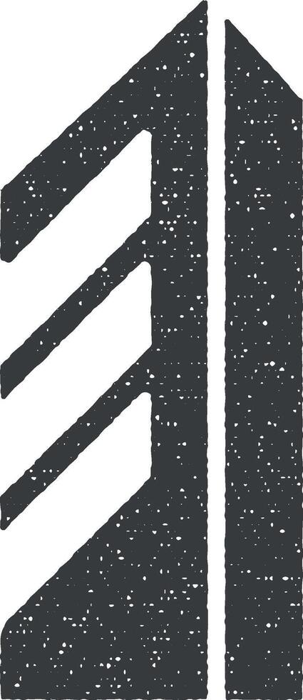 office building vector icon illustration with stamp effect
