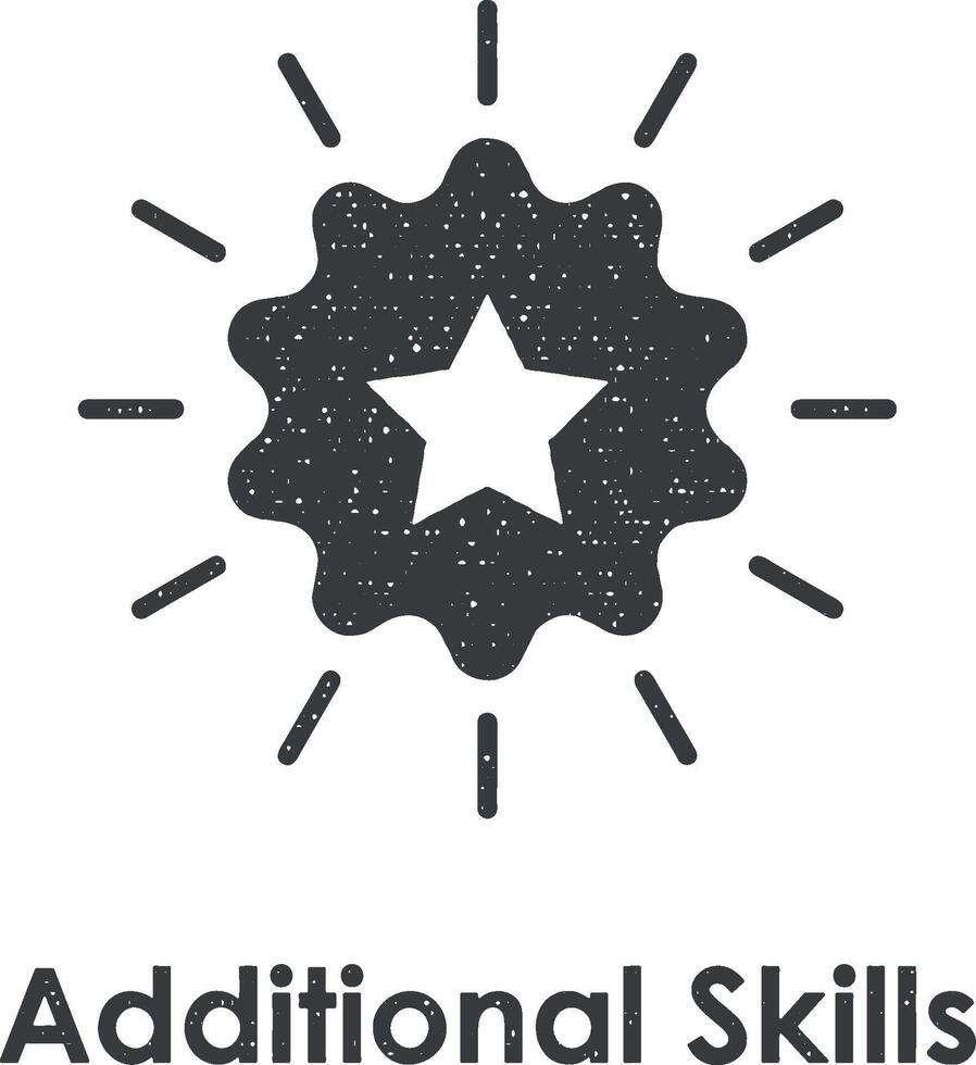 star, favorite, additional skills vector icon illustration with stamp effect