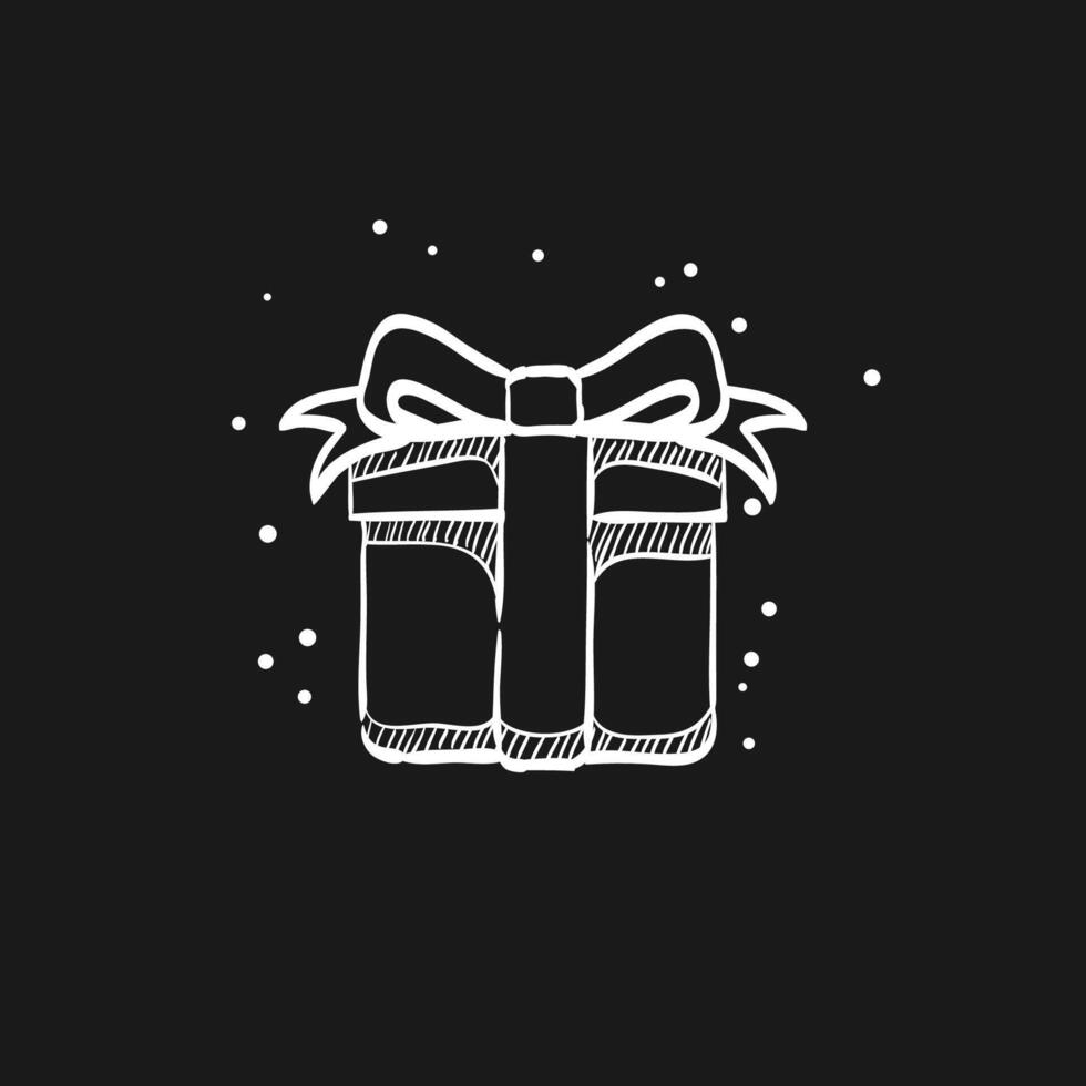 Gift box doodle sketch illustration vector