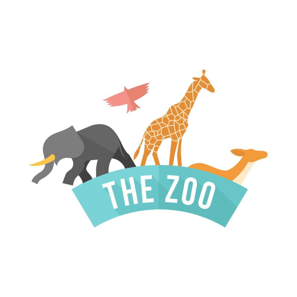 Zoo gate icon in flat color style. Animal jungle park safari vector