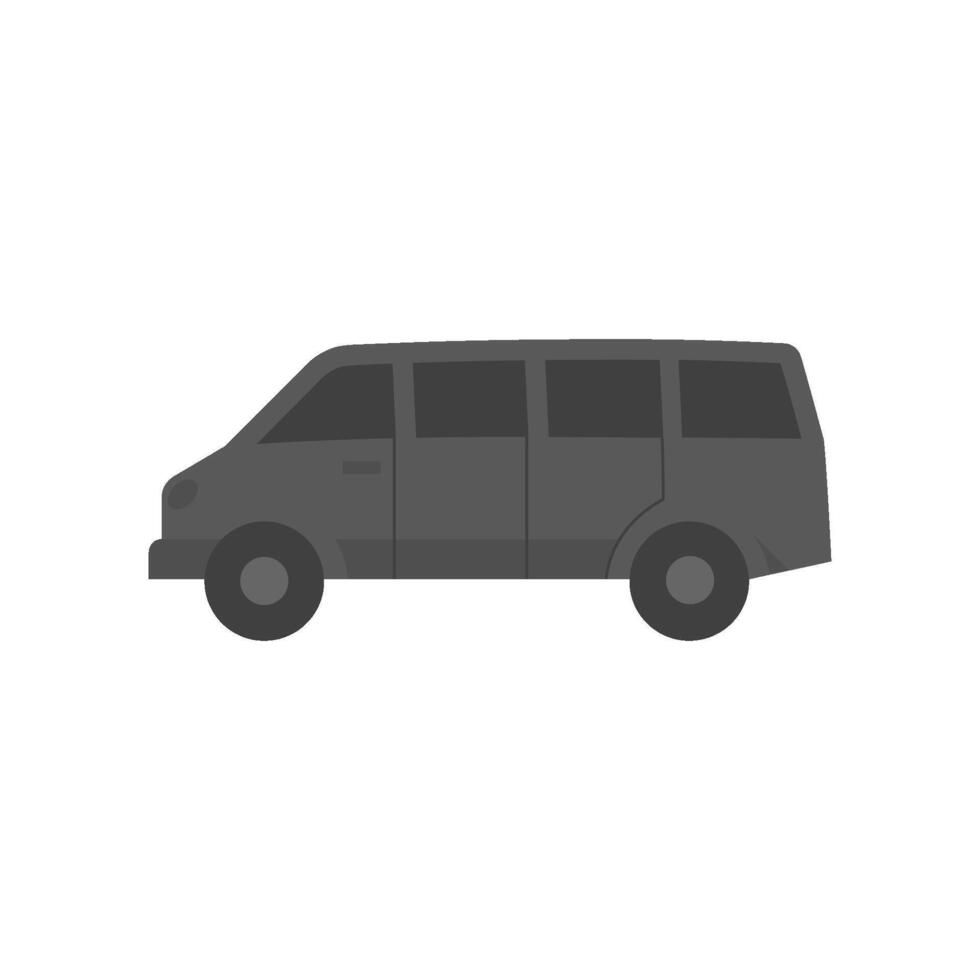 Car icon in flat color style. Van, delivery, bus vector