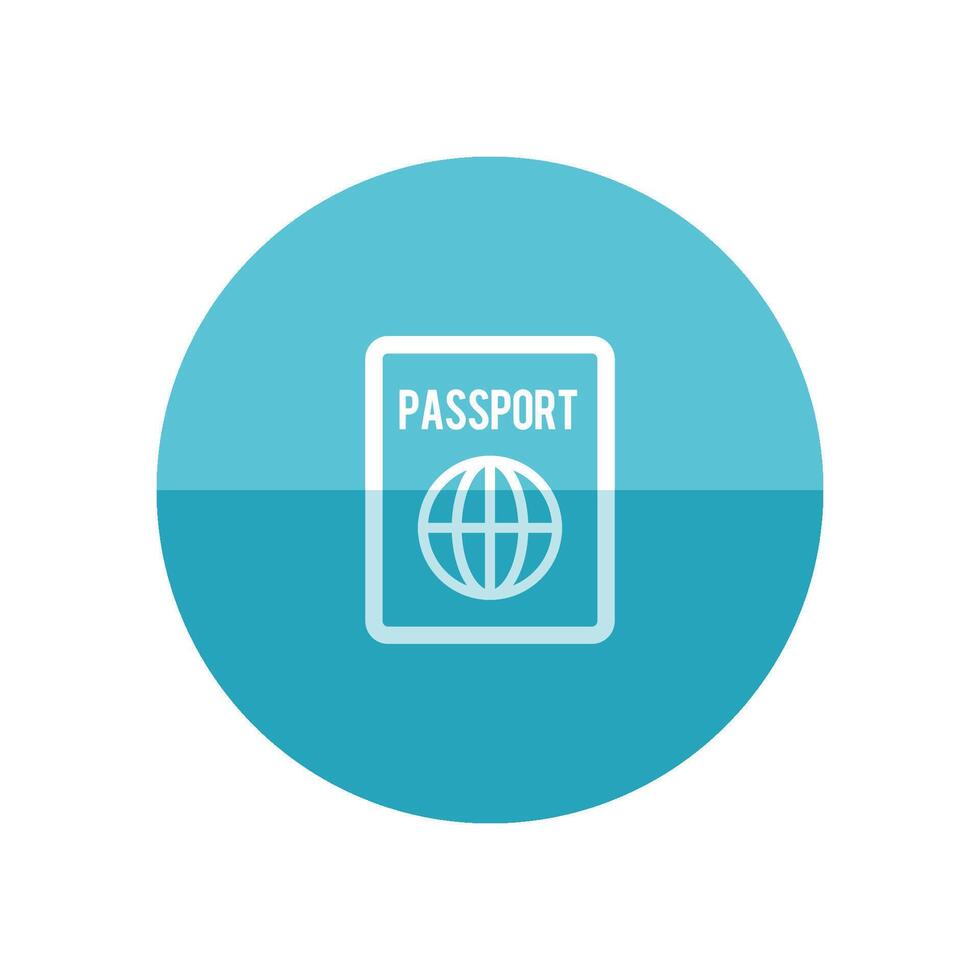 Passport icon in flat color circle style. Nationality identity people identify vector