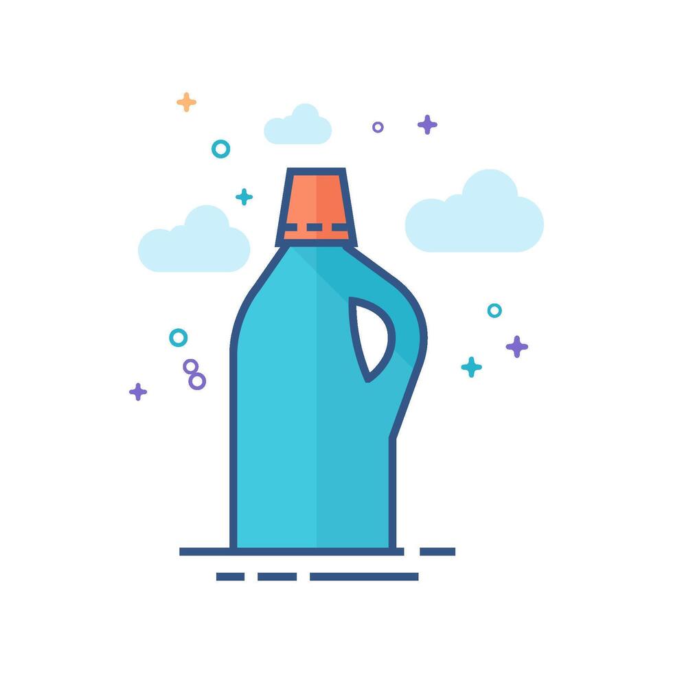 detergente botella icono plano color estilo vector ilustración