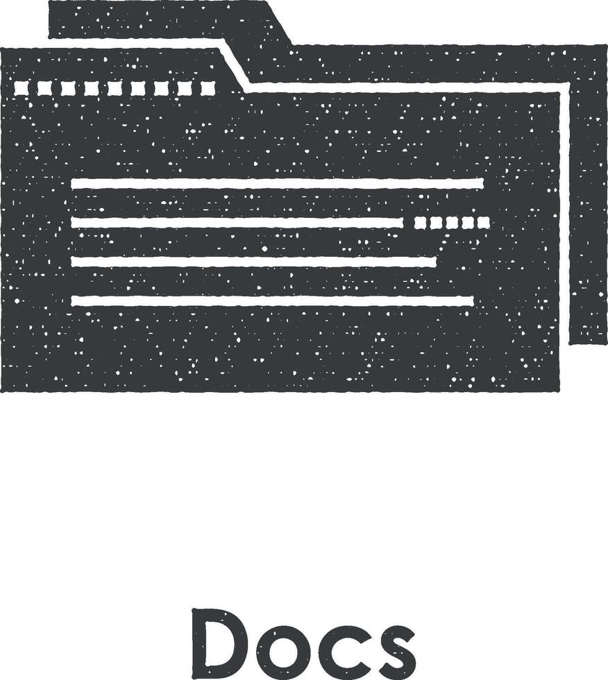 folder, docs vector icon illustration with stamp effect