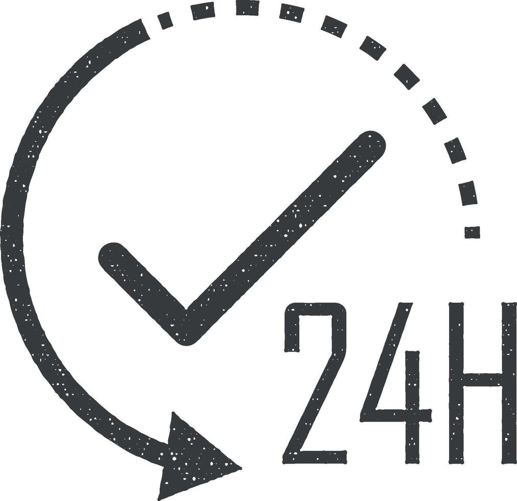 hours work vector icon illustration with stamp effect