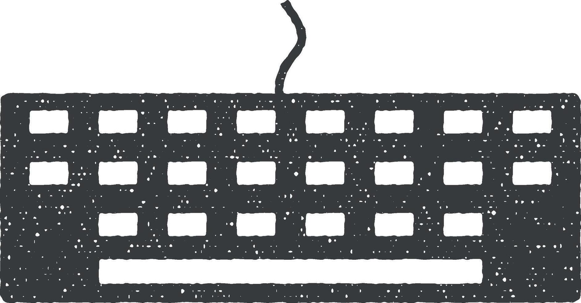 keyboard vector icon illustration with stamp effect