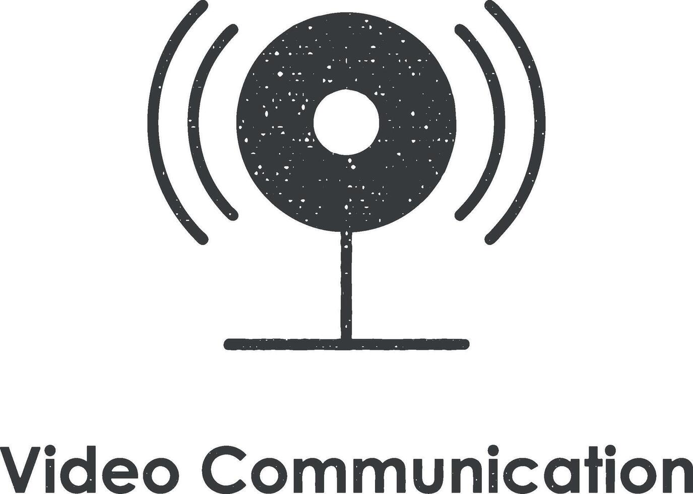 web cámara, vídeo comunicación vector icono ilustración con sello efecto