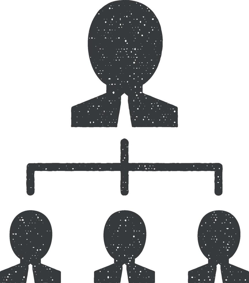 jefe, aprender, equipo, grupo vector icono ilustración con sello efecto