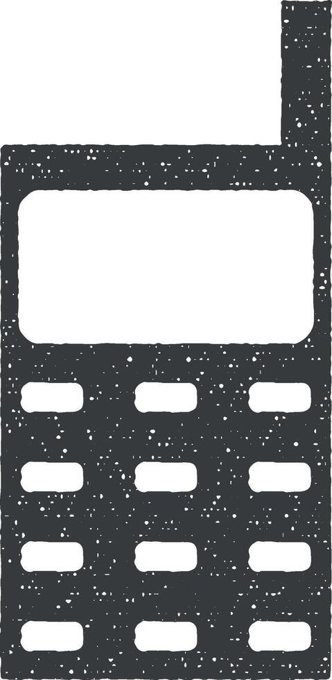 cellular telephone vector icon illustration with stamp effect