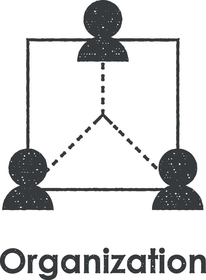 team, group, organization vector icon illustration with stamp effect