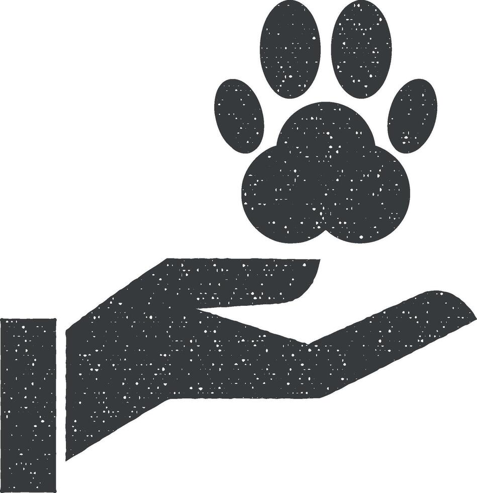 Charity, animal vector icon illustration with stamp effect