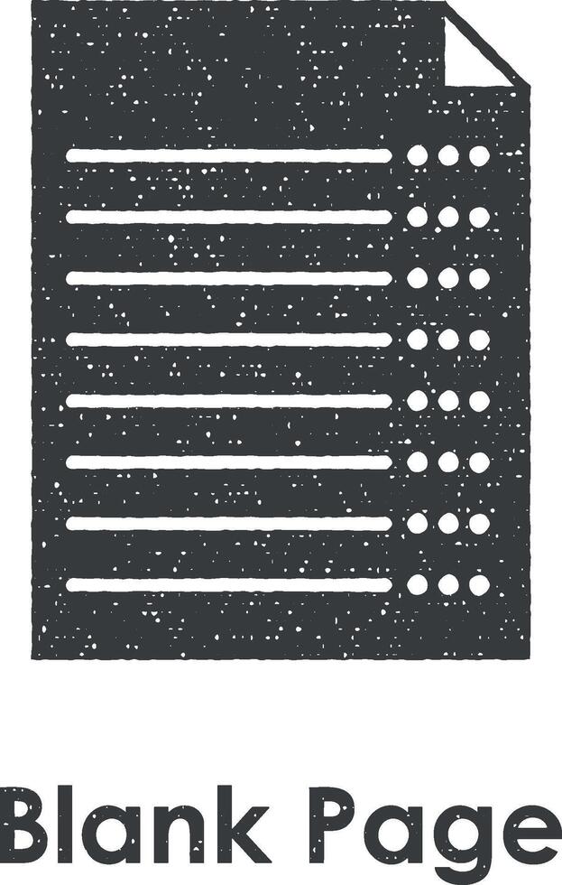 blank, paper, page vector icon illustration with stamp effect