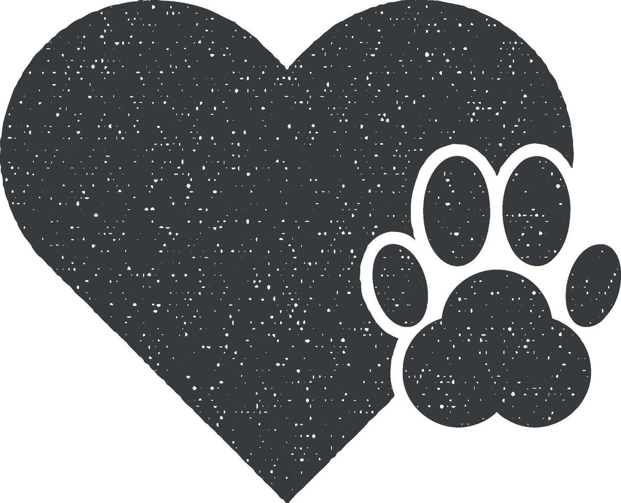 Charity, animal vector icon illustration with stamp effect