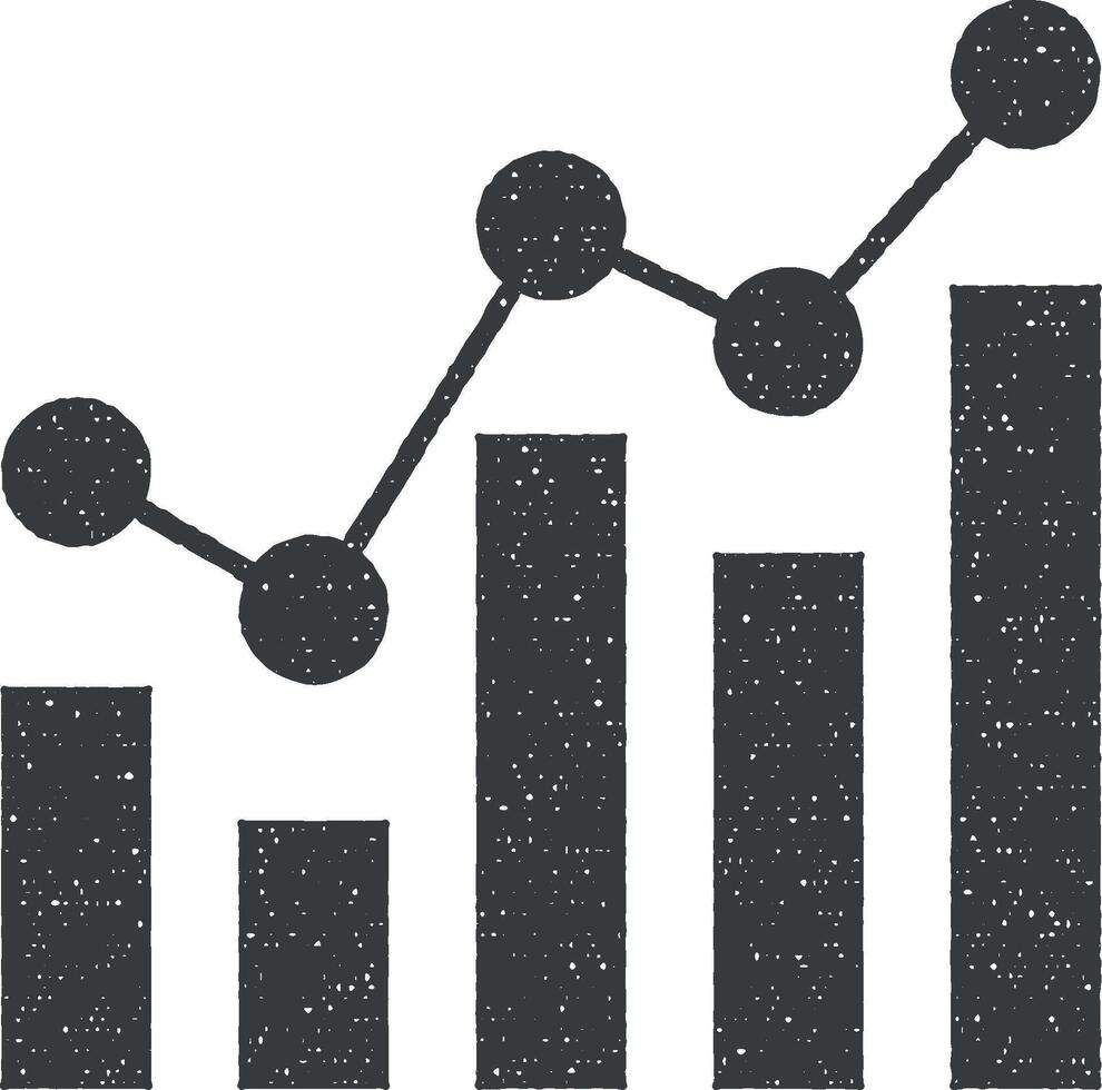 Ecommerce, graph vector icon illustration with stamp effect