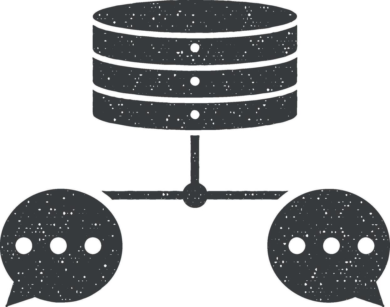 chat, data, database vector icon illustration with stamp effect