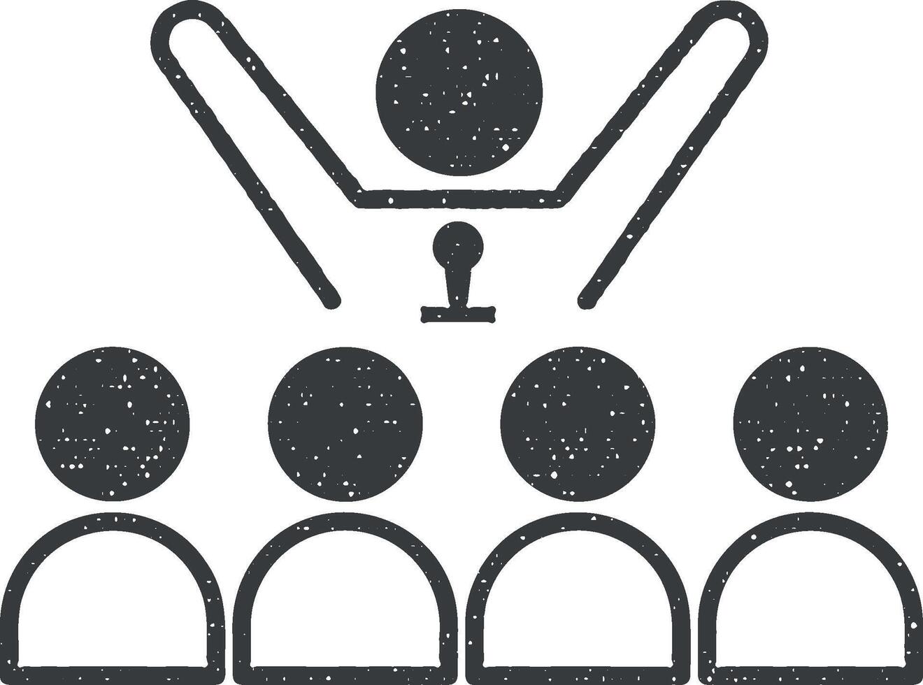 performance, leader vector icon illustration with stamp effect