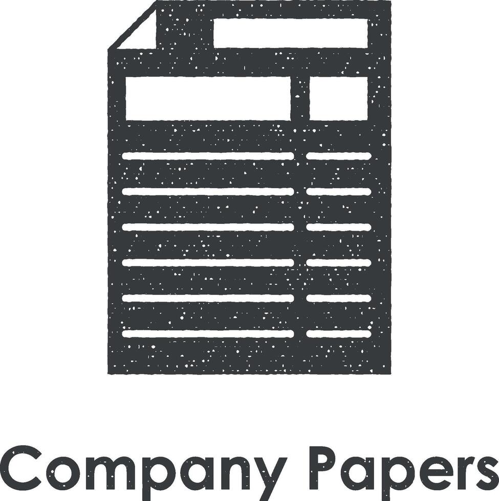 blank, paper, page vector icon illustration with stamp effect