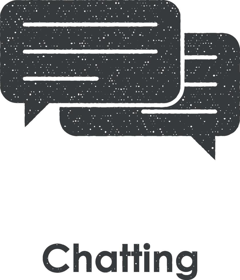 speech, chat vector icon illustration with stamp effect