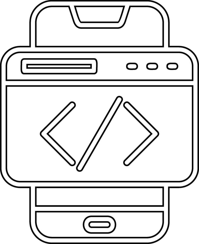 Smartphone Coding Vecto Icon vector