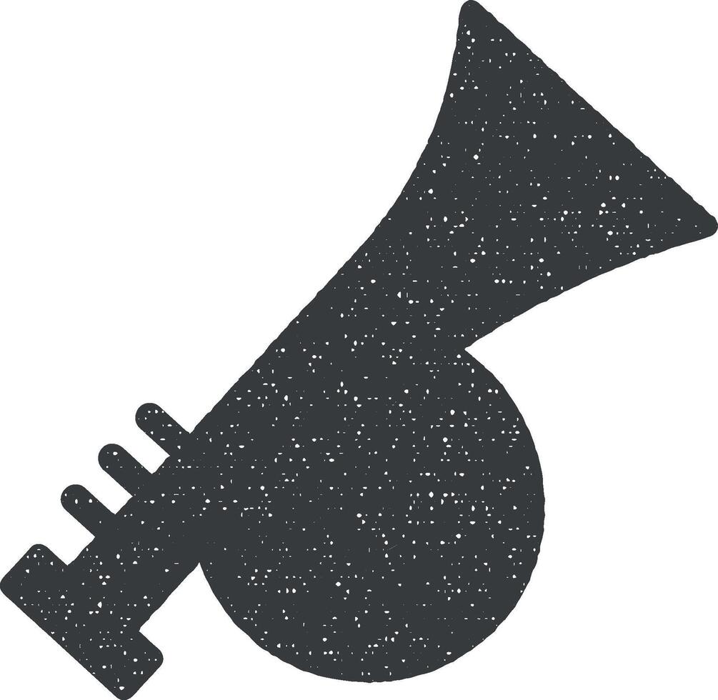 Bugle vector icon illustration with stamp effect