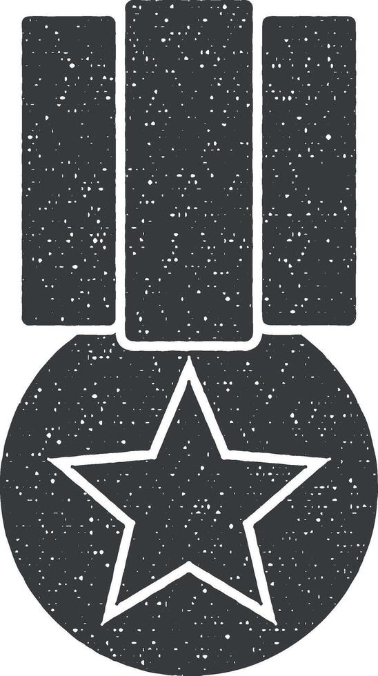 medal vector icon illustration with stamp effect