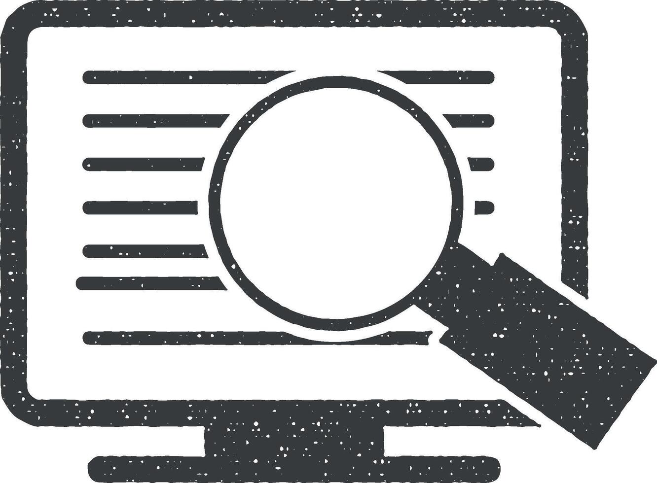 code monitor vector icon illustration with stamp effect