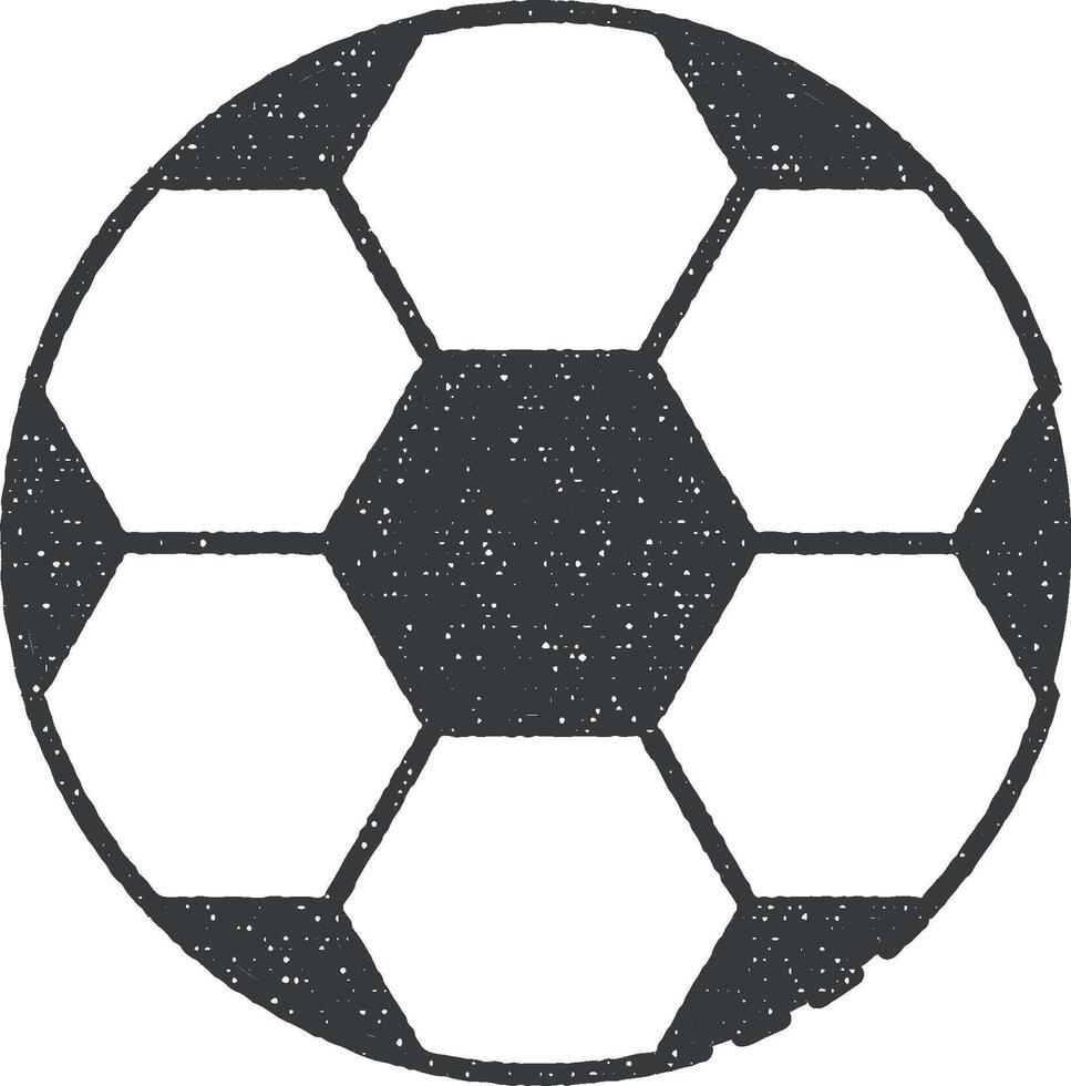 Soccer ball, sport vector icon illustration with stamp effect