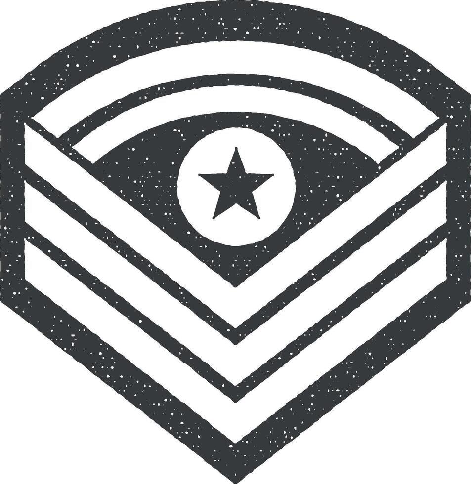 militar Insignia en el manga vector icono ilustración con sello efecto