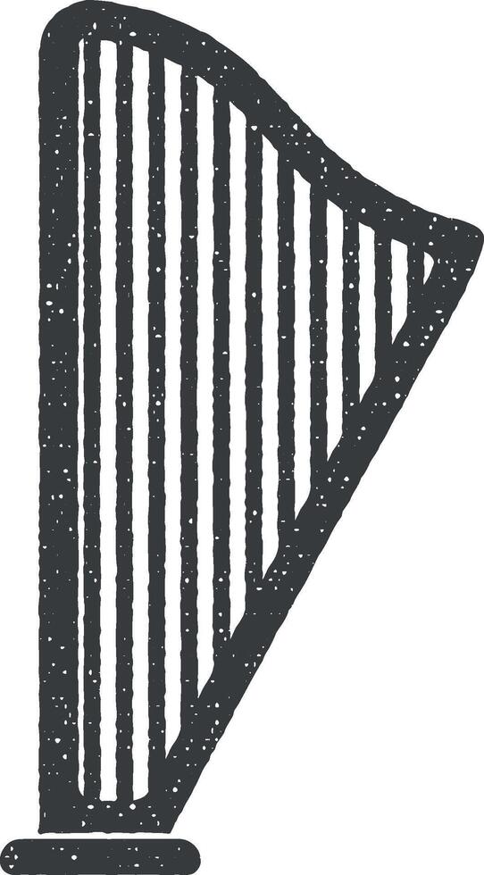 harp vector icon illustration with stamp effect