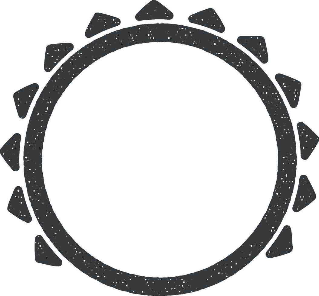 tambourine vector icon illustration with stamp effect