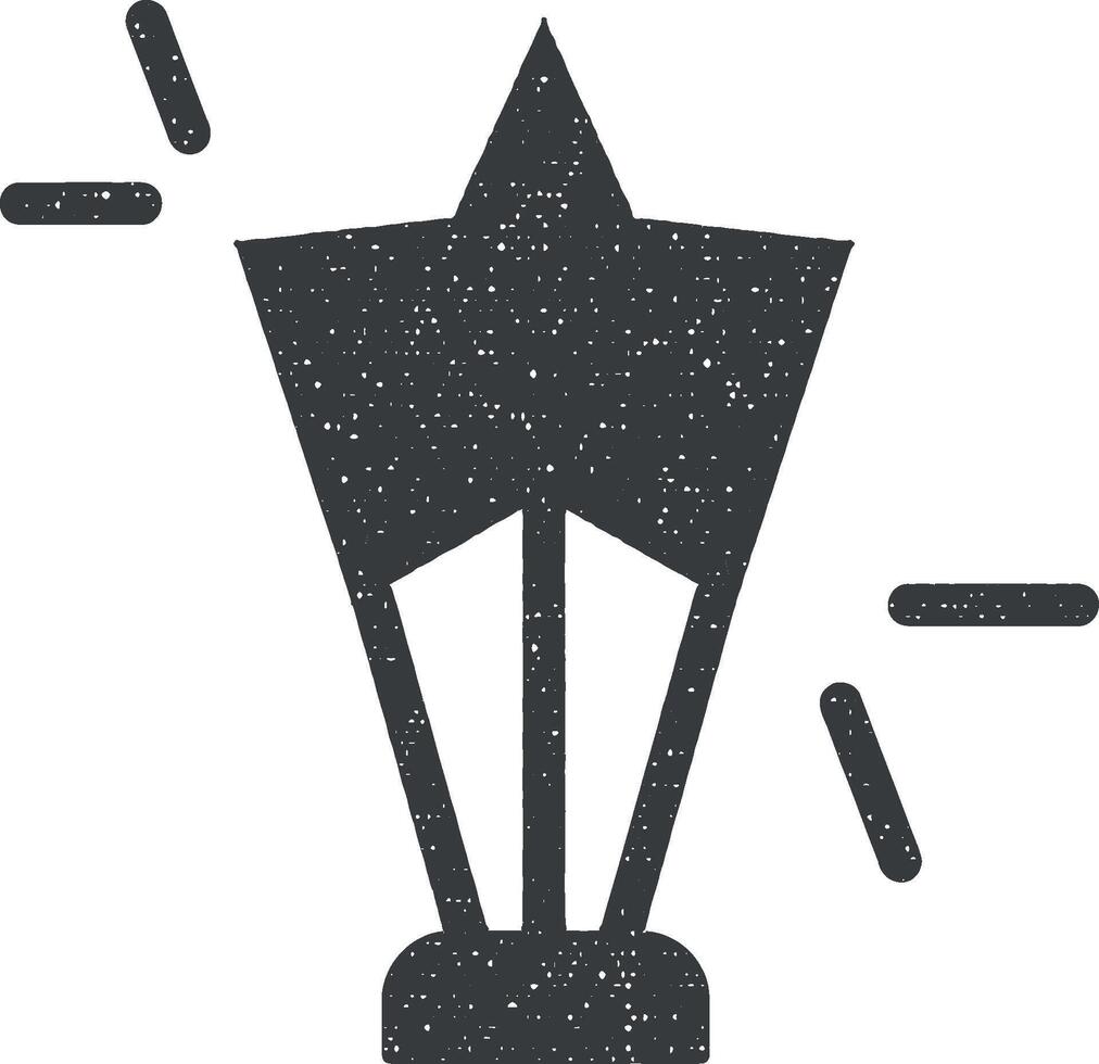 Star, trophy vector icon illustration with stamp effect