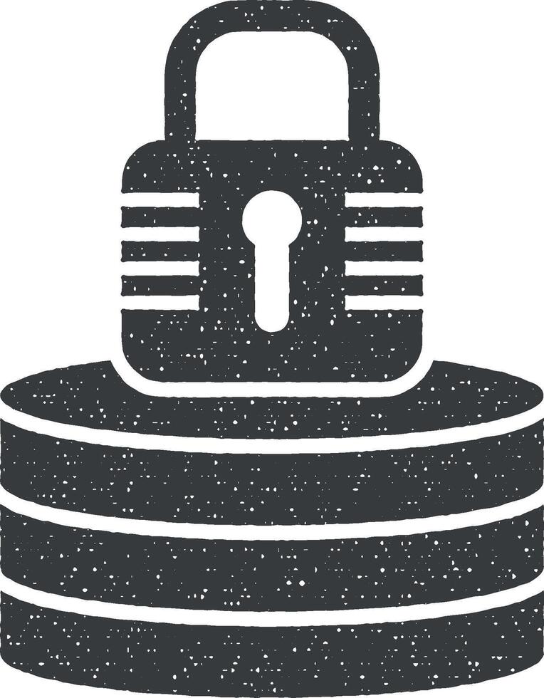 lock, network vector icon illustration with stamp effect