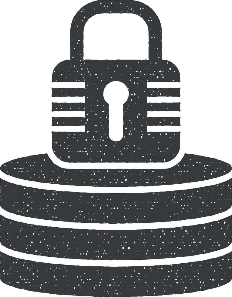 lock, network vector icon illustration with stamp effect