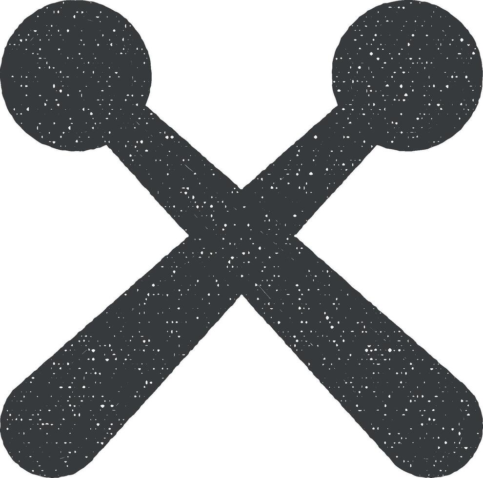 Drumstick vector icon illustration with stamp effect