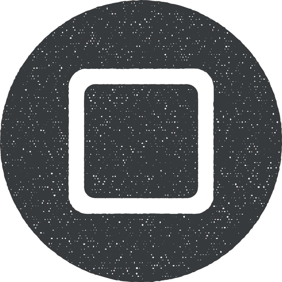 stop player vector icon illustration with stamp effect