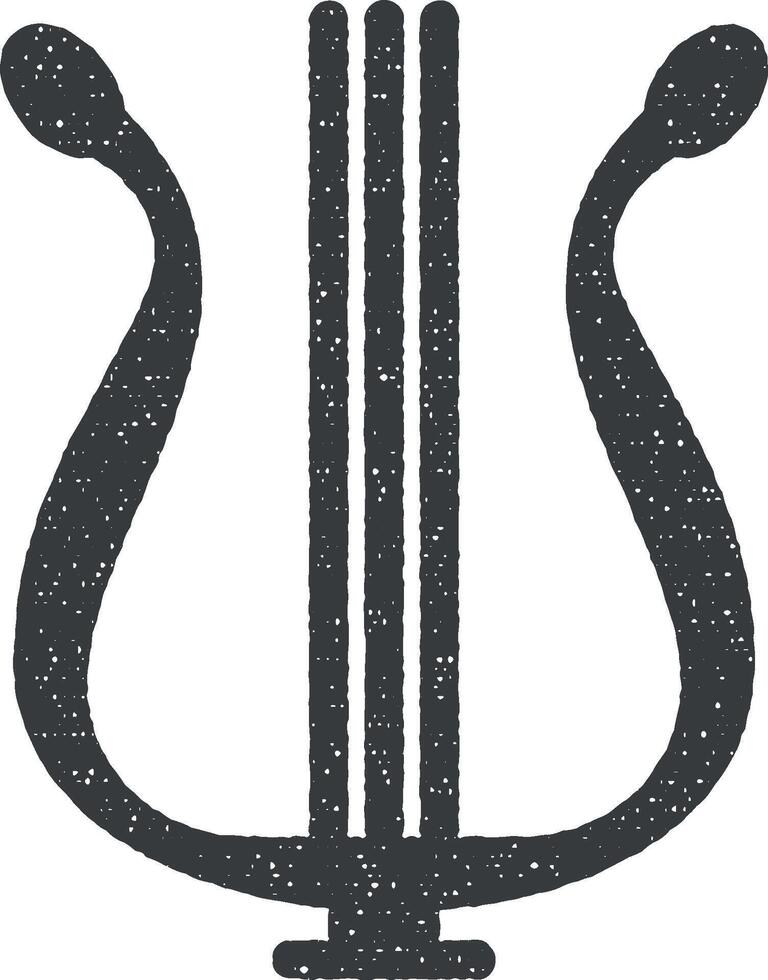 harp vector icon illustration with stamp effect